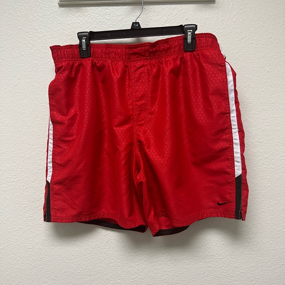 Nike swim shorts, lined XL red